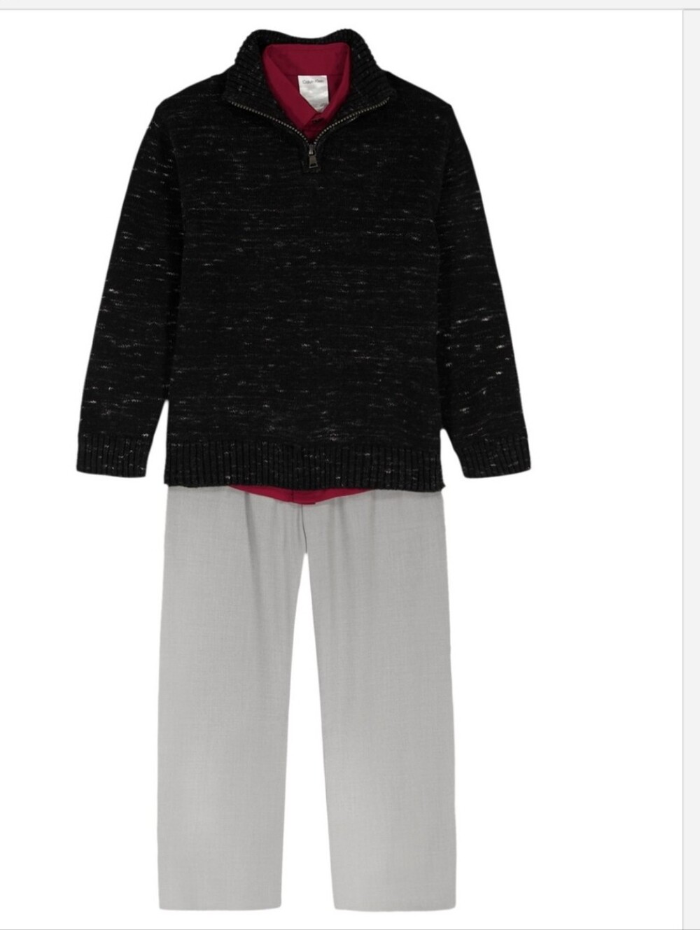 Calvin Klein Boys Long-Sleeve Sweater, Shirt and Pants, 3-Piece Set - NWT